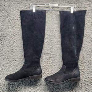 Born Shoes Womens Size 7 M Borman Black Suede Leather Over-The-Knee Boots *GUC*